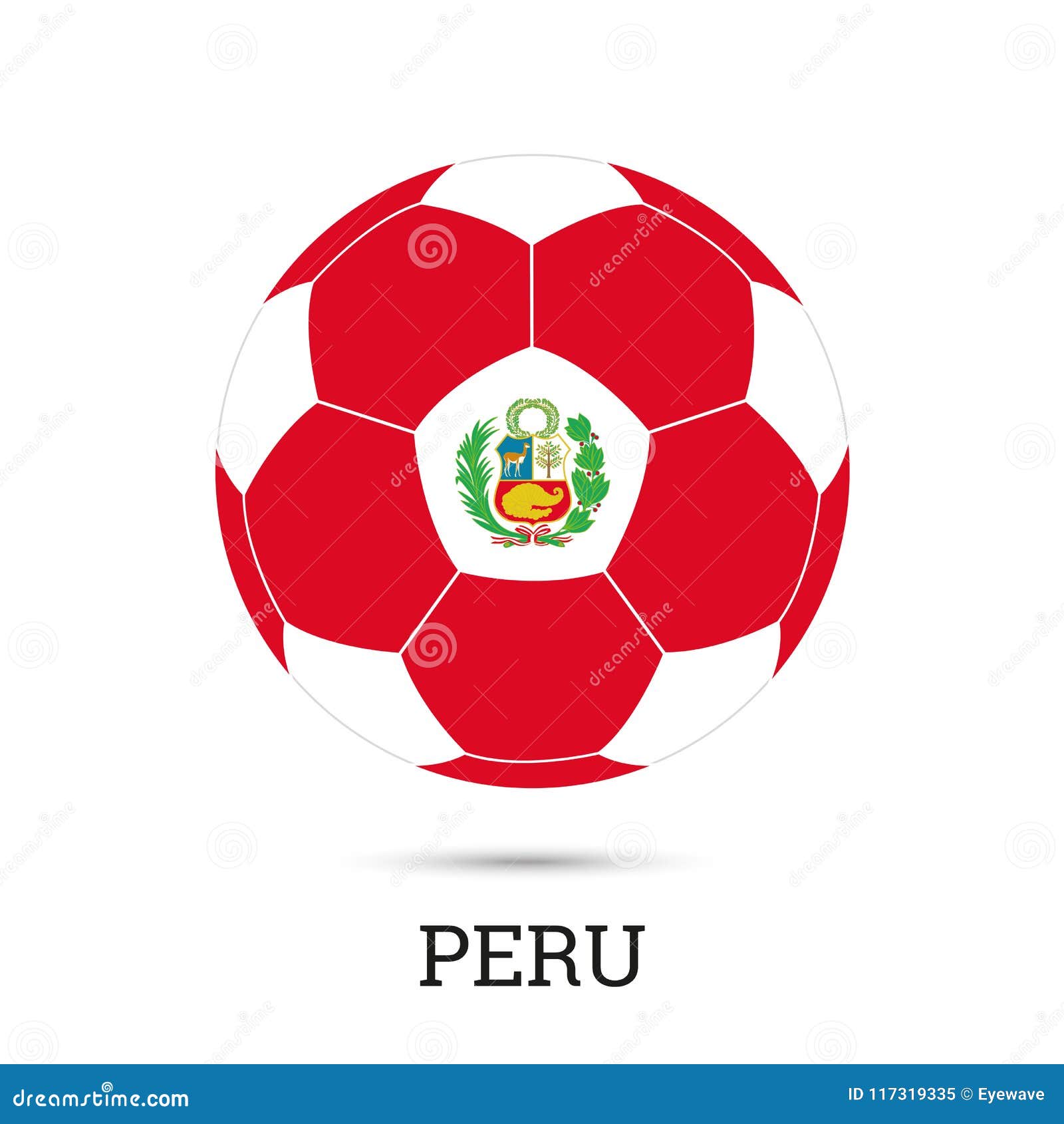 Flag of Peru soccer ball stock vector. Illustration of emblem - 117319335