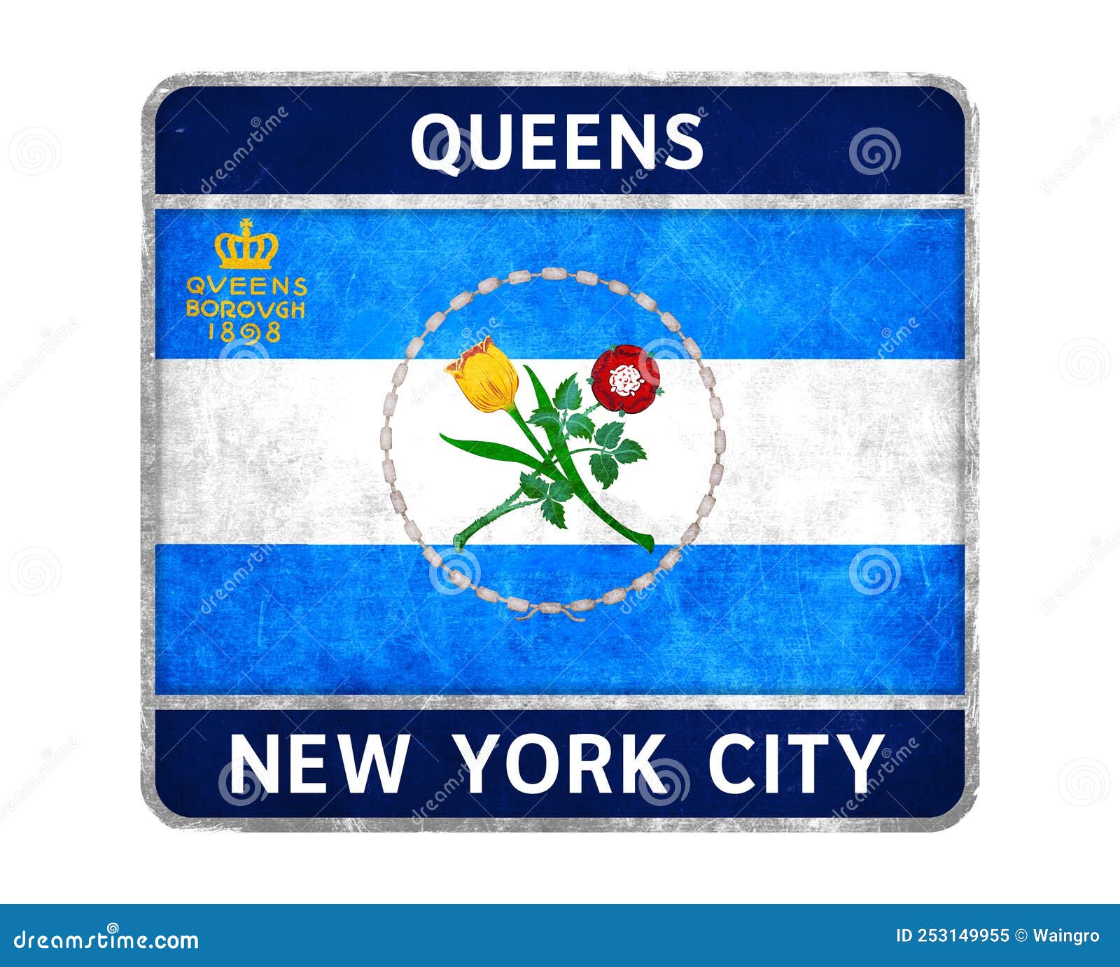 Flag of Queens in New York USA Stock Illustration Illustration of