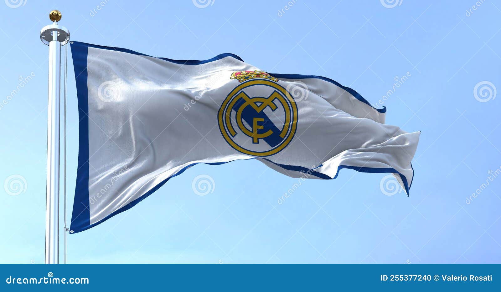 Spain Madrid July 2018 Real Madrid Flag Waving Slow Motion Stock Video  Footage by ©RailwayFX #308573256