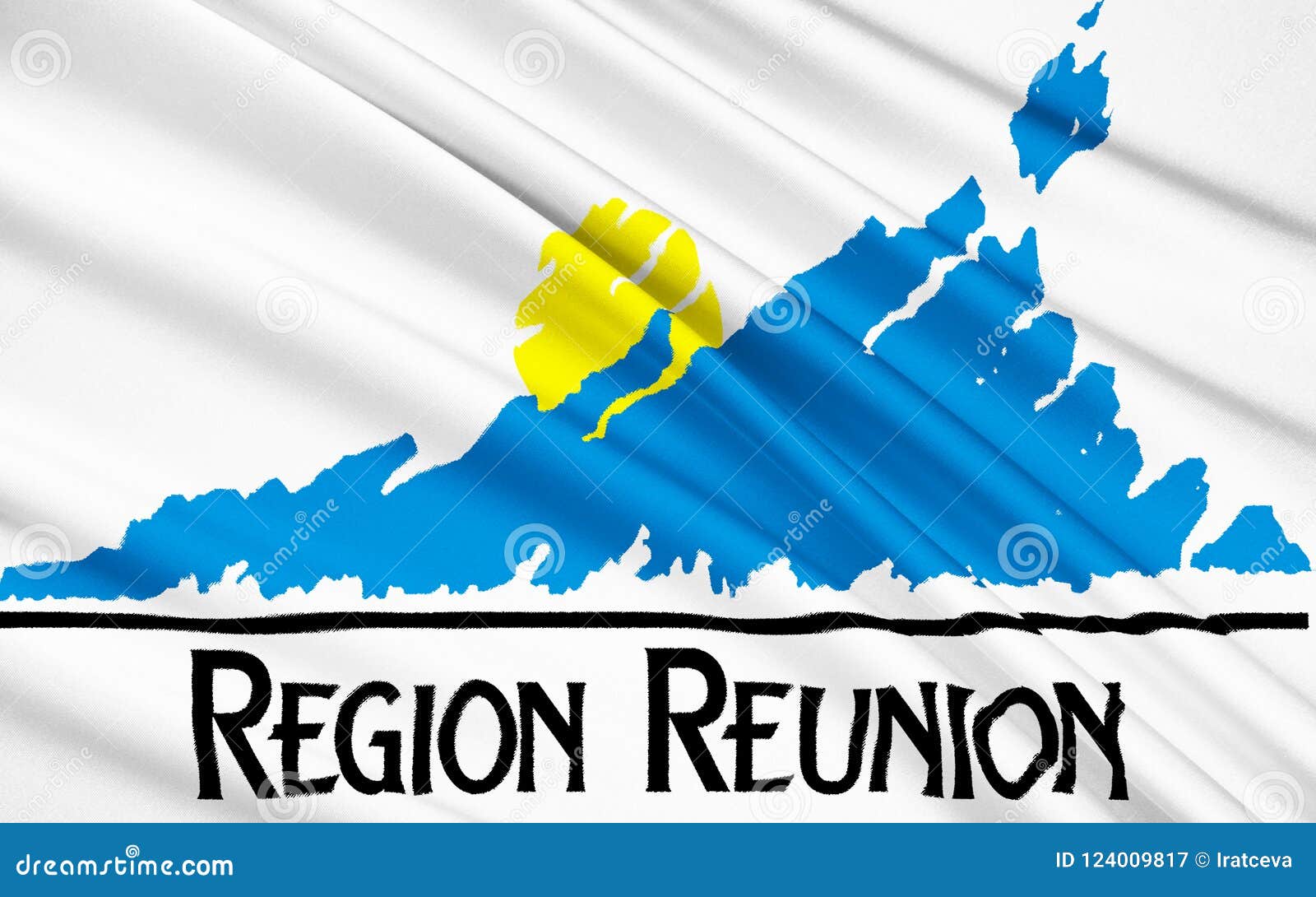 Flag of Reunion, Saint-Denis Stock Illustration - Illustration of