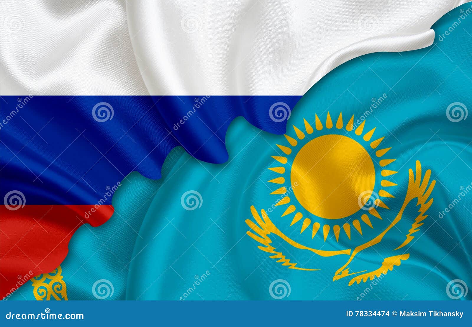 Flag of Russia and Flag of Kazakhstan Stock Illustration - Illustration of  state, opposition: 78334474