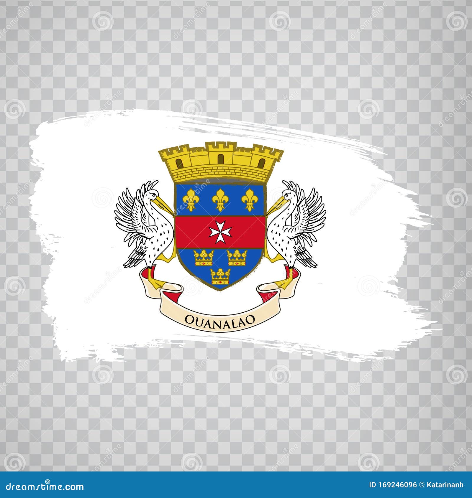 Flag Of Saint Barthelemy From Brush Strokes. Flag Saint Barthelemy On ...