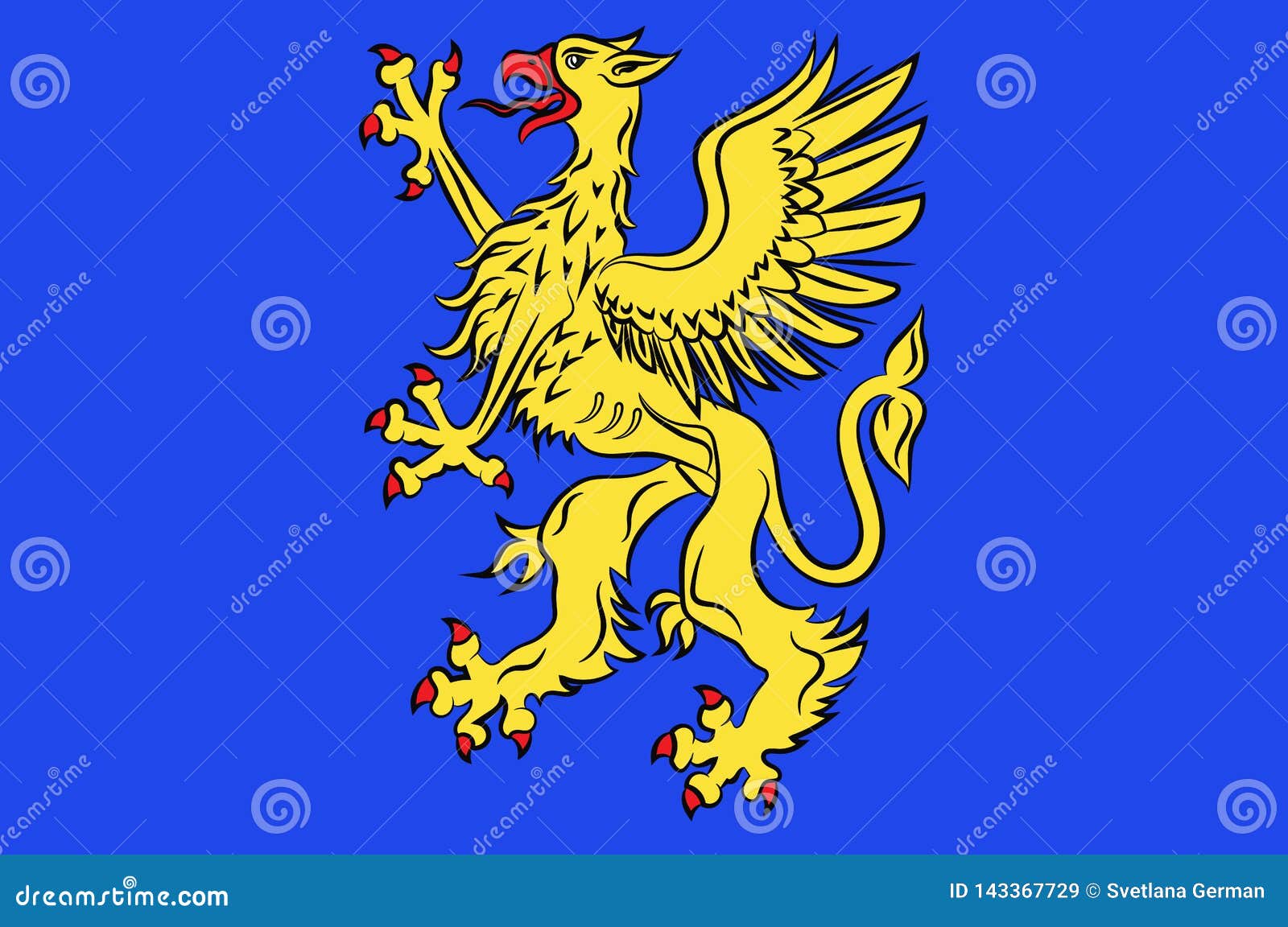 flag of saint-brieuc in cotes-darmor of brittany, france