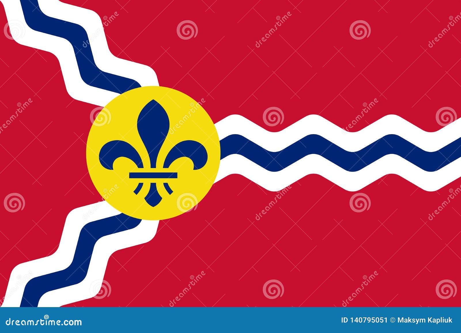 Flag Of Saint Louis State Missouri. United States Of America Stock Vector - Illustration of ...