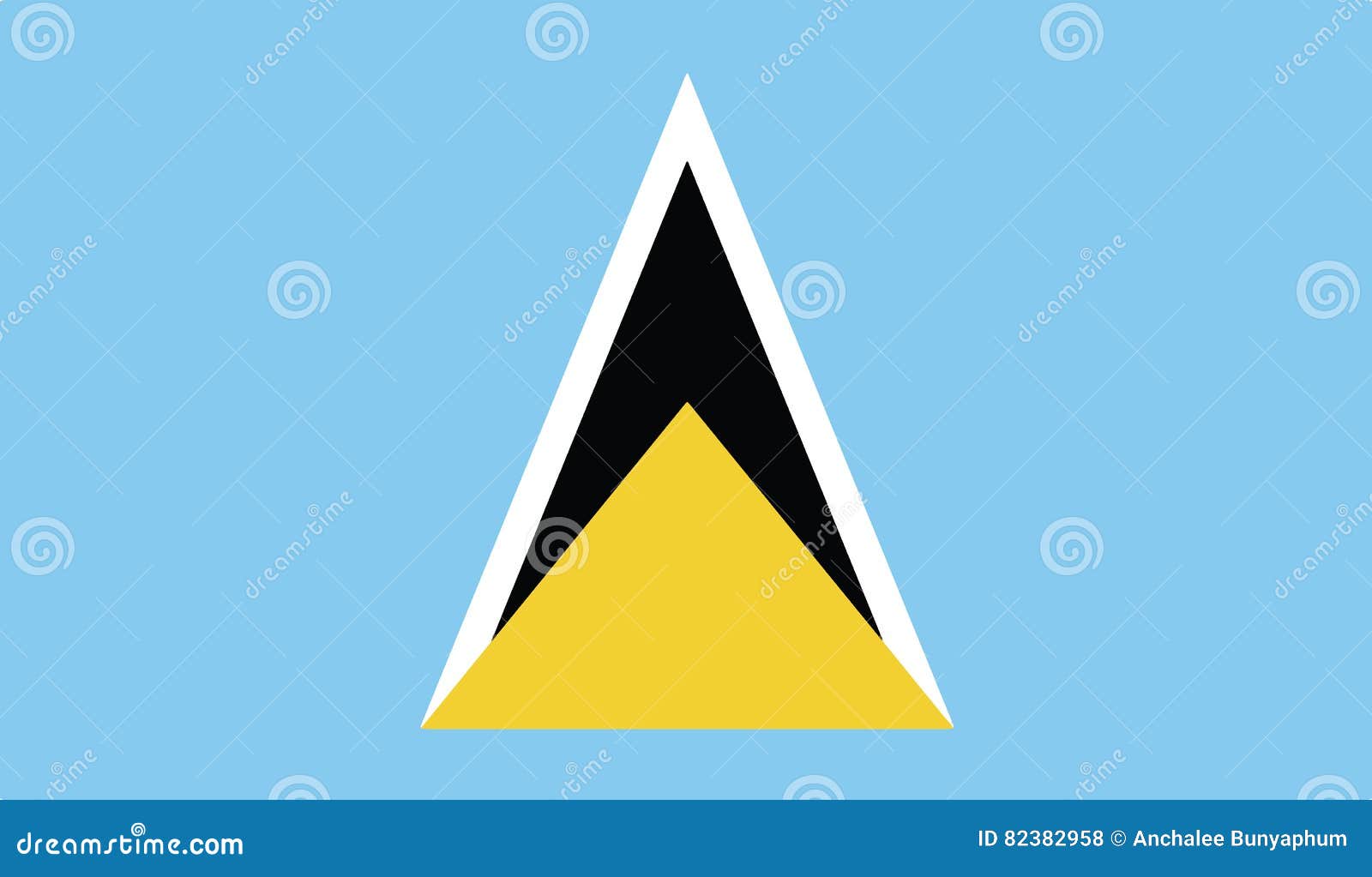 Flag of Saint Lucia Icon Illustration Stock Illustration - Illustration