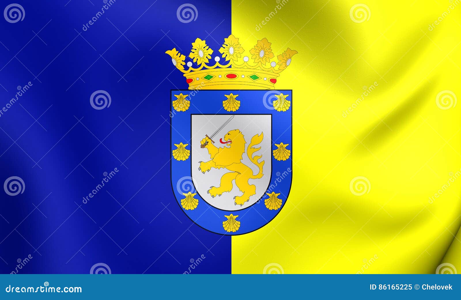 Flag of Santiago De Chile, Chile. Stock Illustration Illustration of