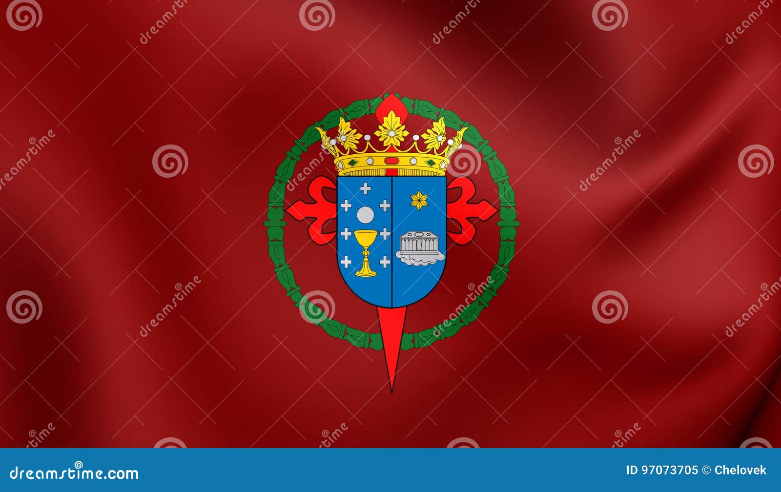 flag of santiago de compostela city galicia, spain.
