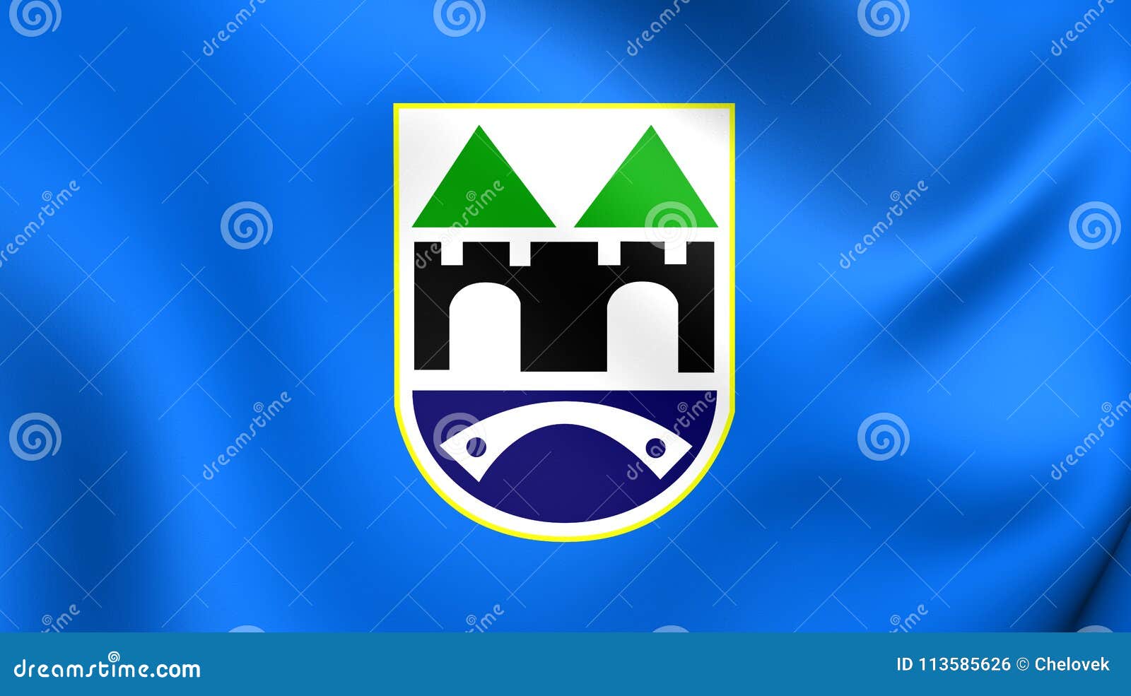 Download Flag Of Sarajevo, Bosnia And Herzegovina. Stock Illustration - Illustration of horizontal ...