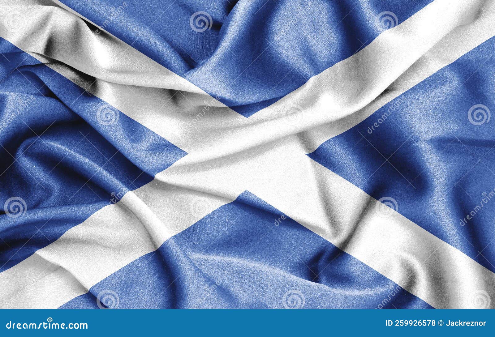 Flag of Scotland. Ruffled Flag of Scotland Stock Photo Image of