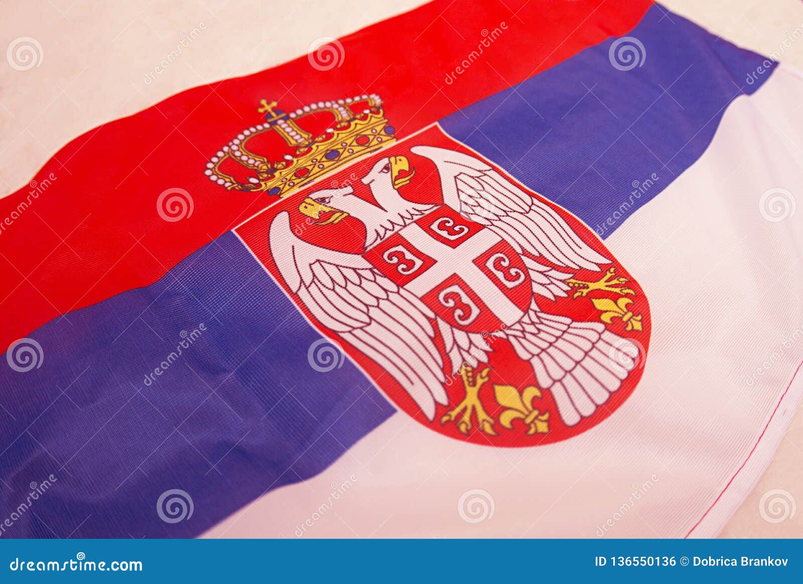 Flag of Serbia..2019 stock photo. Image of white, eagles - 136550136