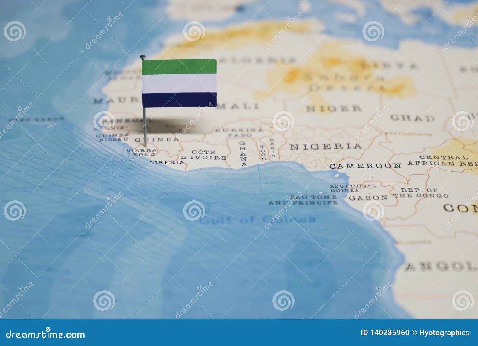 the flag of sierra leone in the world map