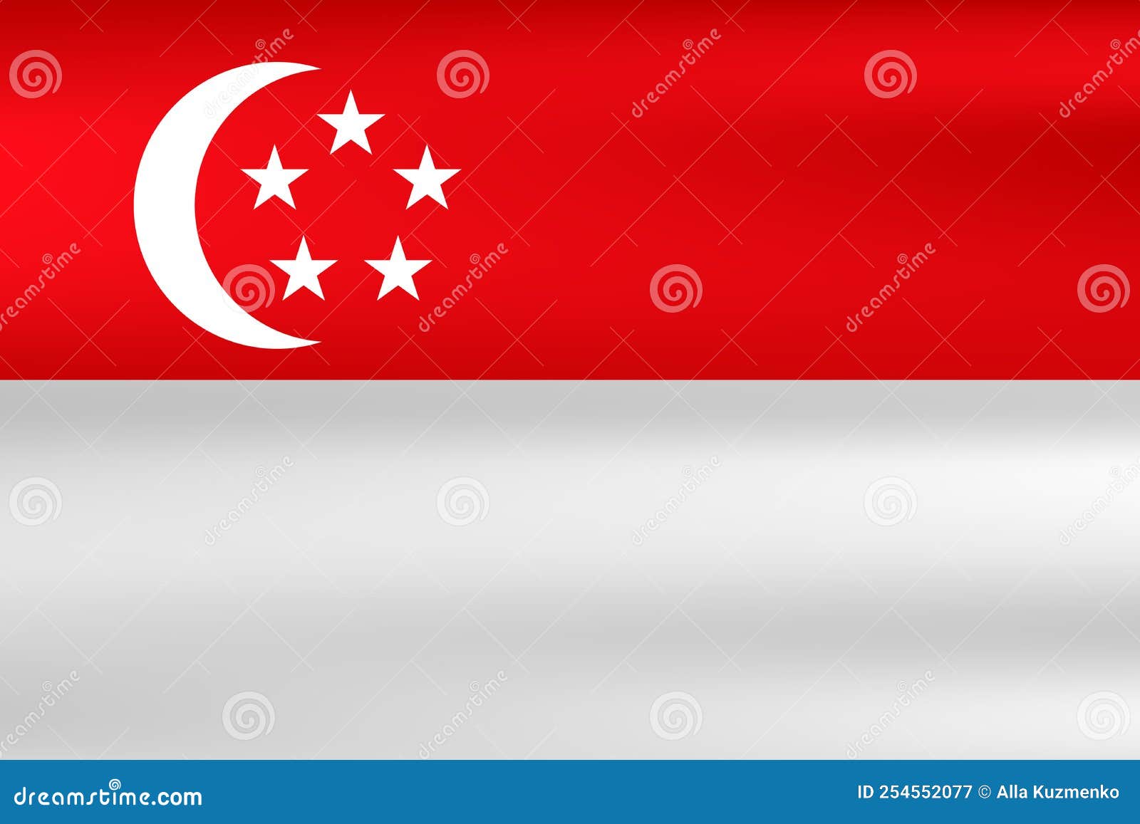 Flag of Singapore. National Symbol in Official Colors. Template Icon Stock Vector Illustration