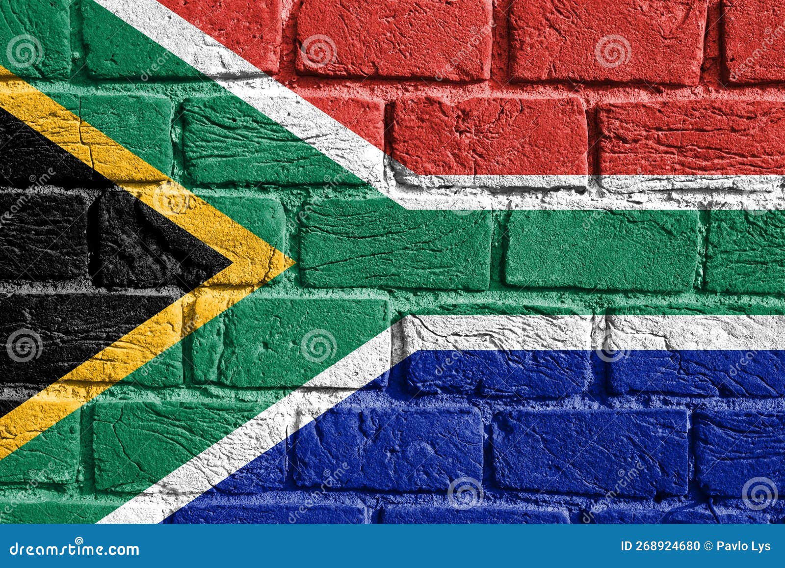 Flag of South Africa on the Wall Stock Photo Image of closeup, africa