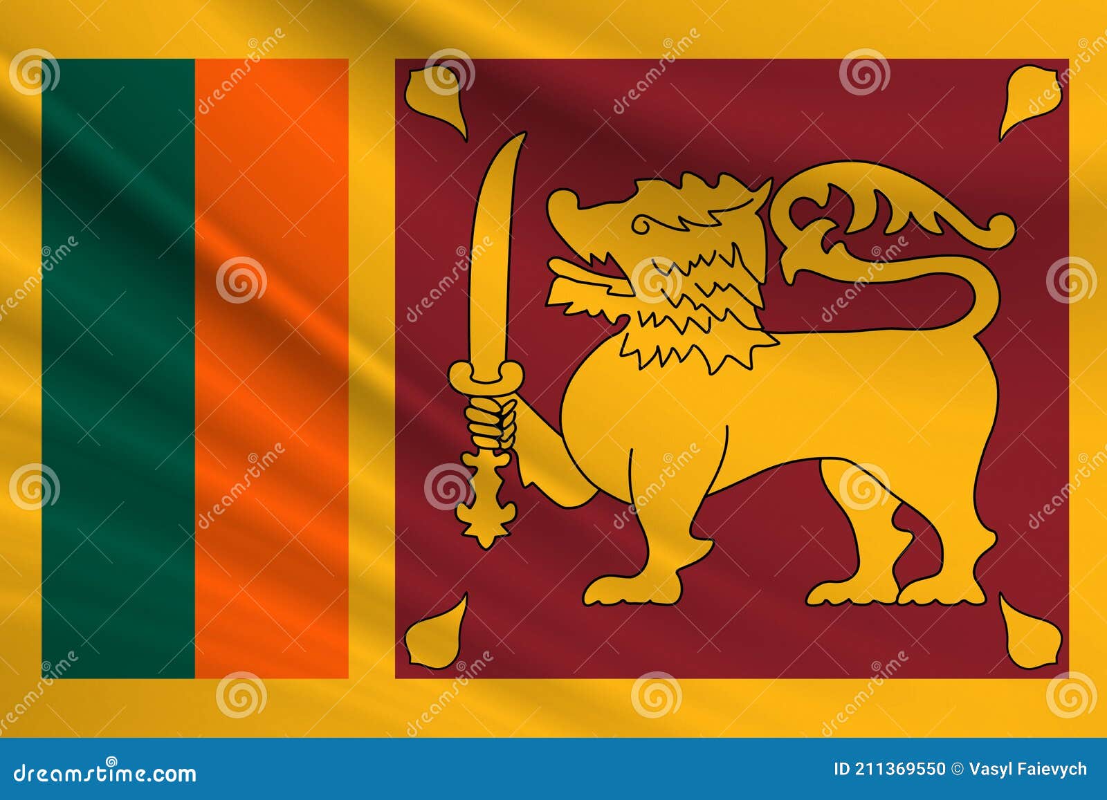 Flag of Sri Lanka. Fabric Texture of the Flag of Sri Lanka Stock Photo Image of element, kotte
