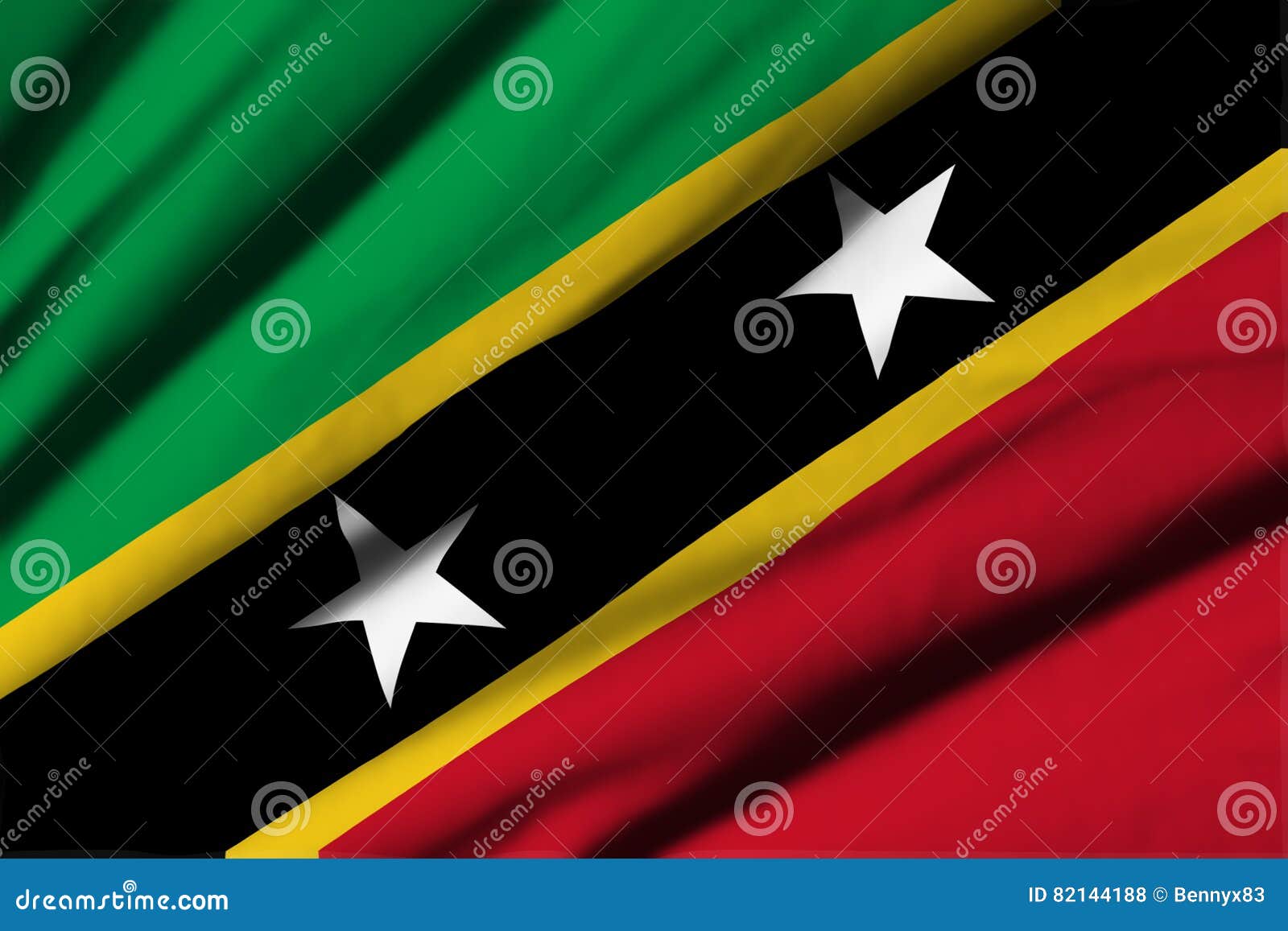 Flag of St. Kitts and Nevis Stock Illustration - Illustration of flag