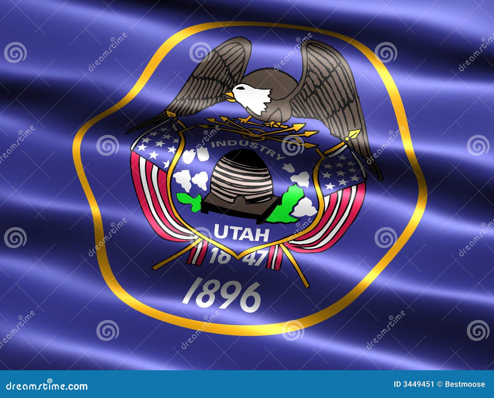 Flag of the state of Utah stock illustration. Illustration of unity
