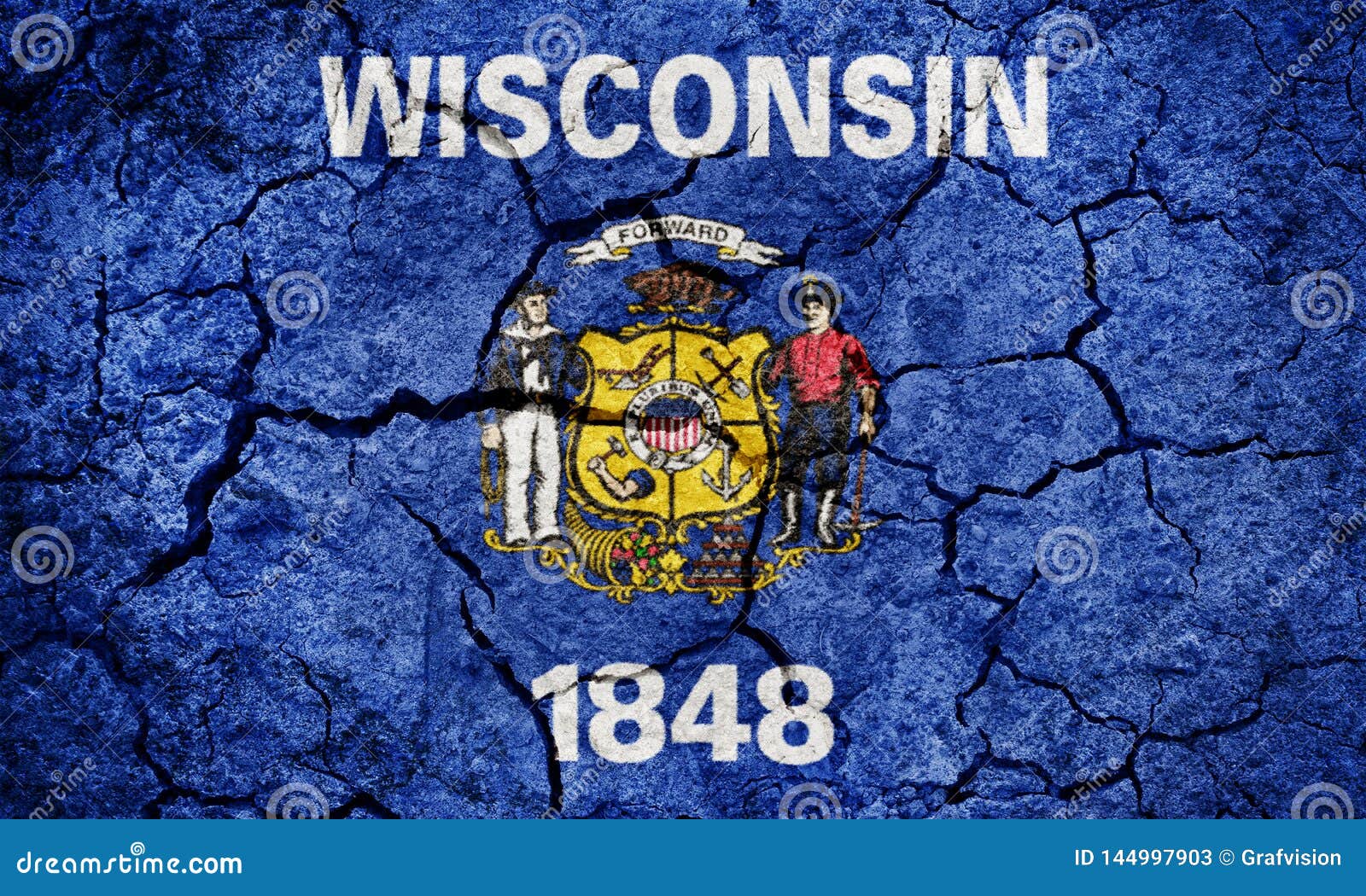Flag of the State of Wisconsin Stock Illustration Illustration of