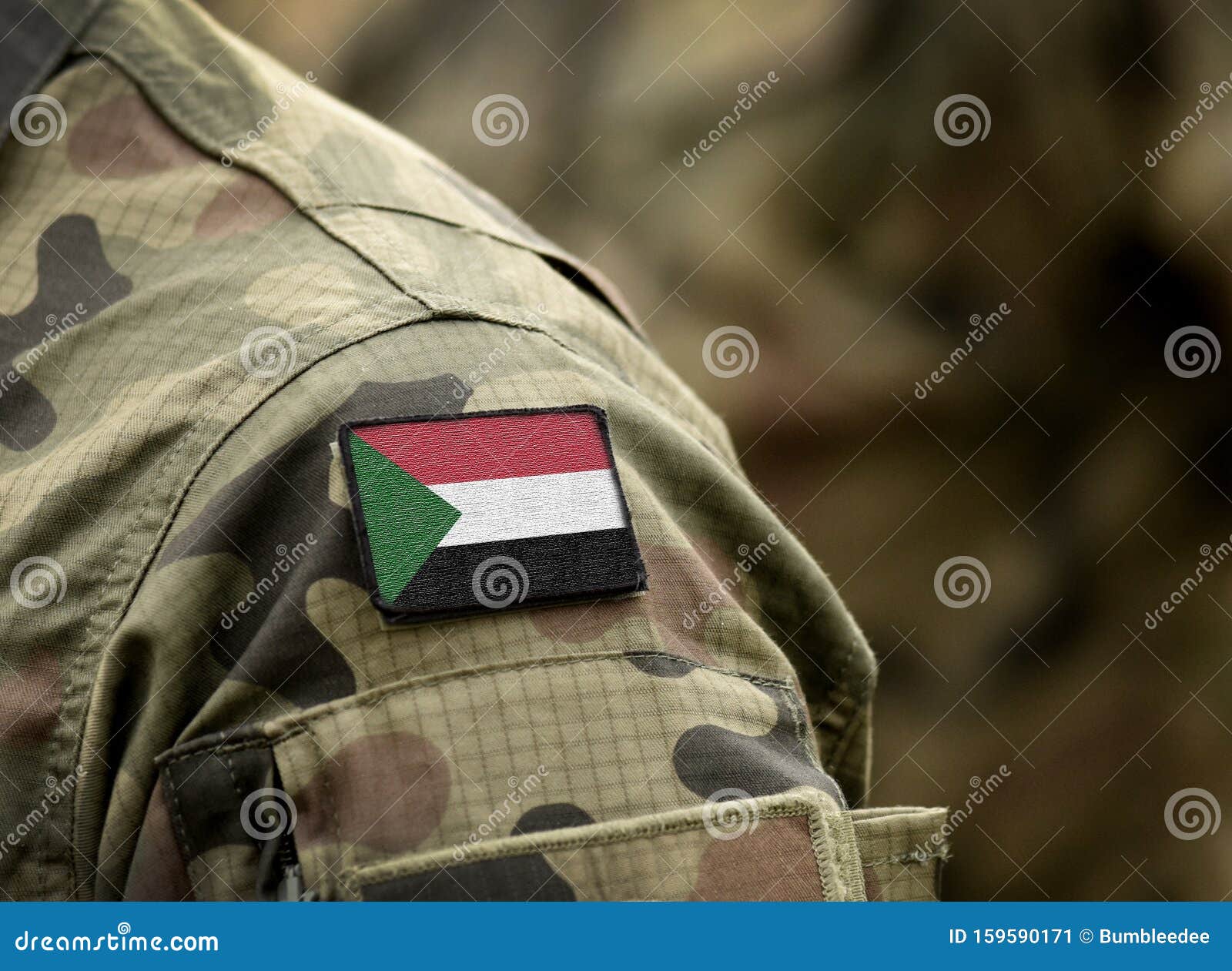 Flag of Sudan on Military Uniform. Army, Soldiers, Africa Collage Stock ...