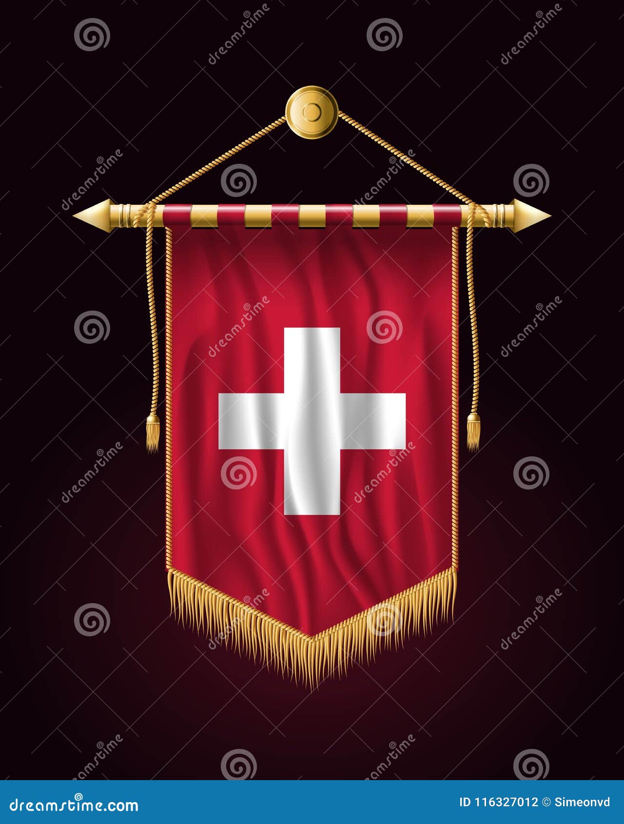 Flag of Switzerland. Festive Vertical Banner