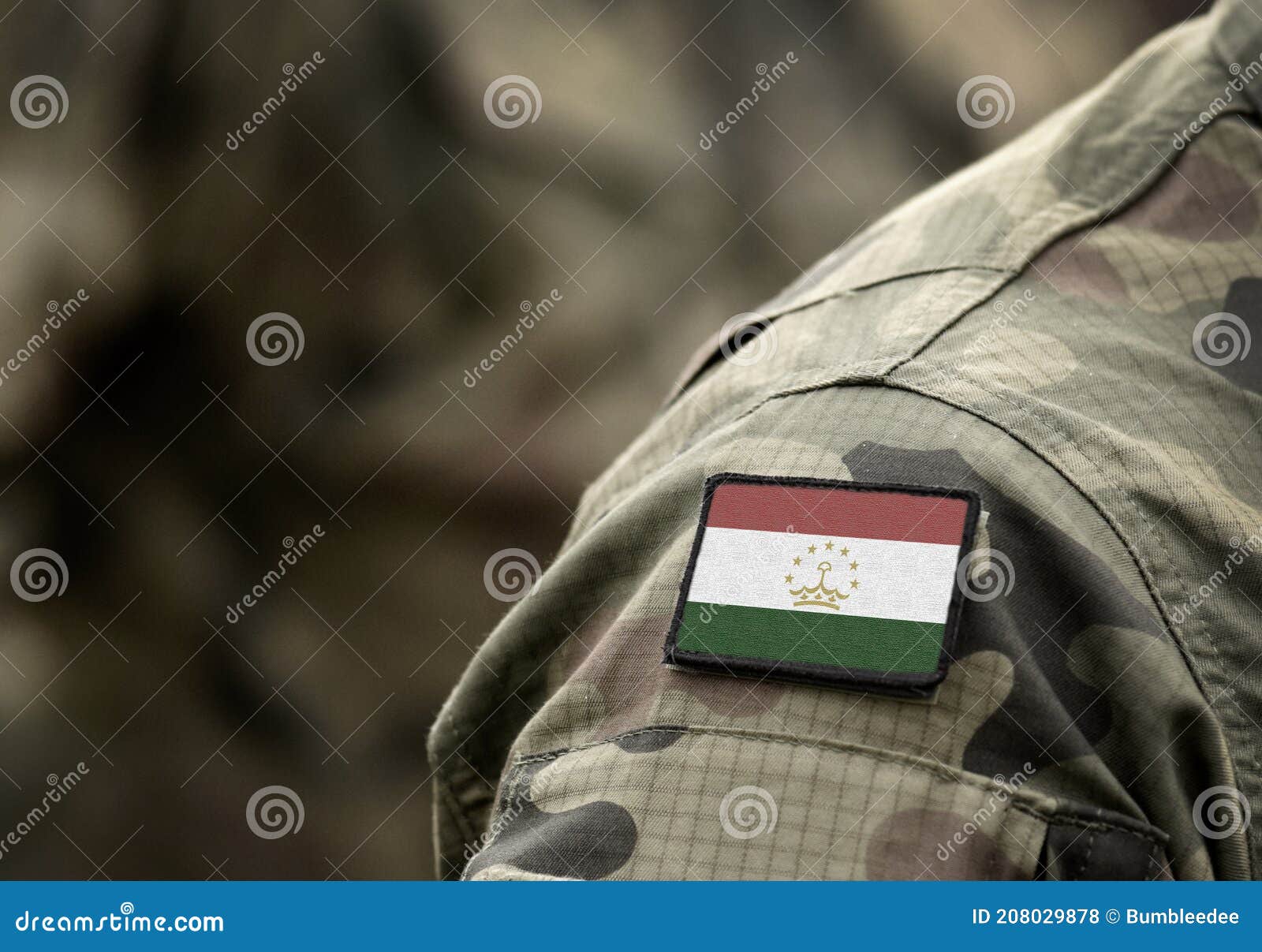 Flag of Tajikistan on Military Uniform. Army, Armed Forces, Soldiers ...