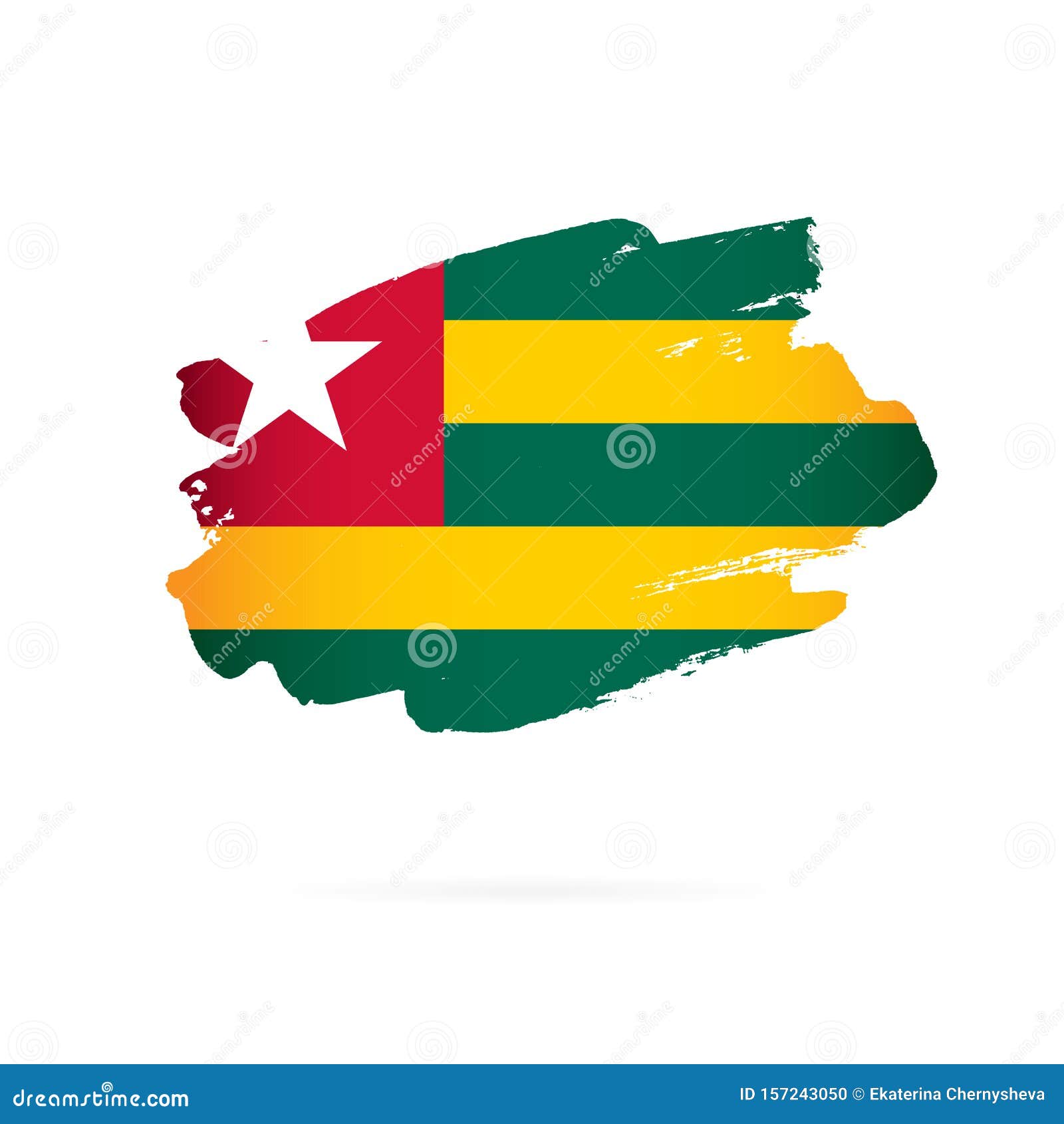 Download Flag Of Togo. Vector Illustration. Brush Strokes Stock ...