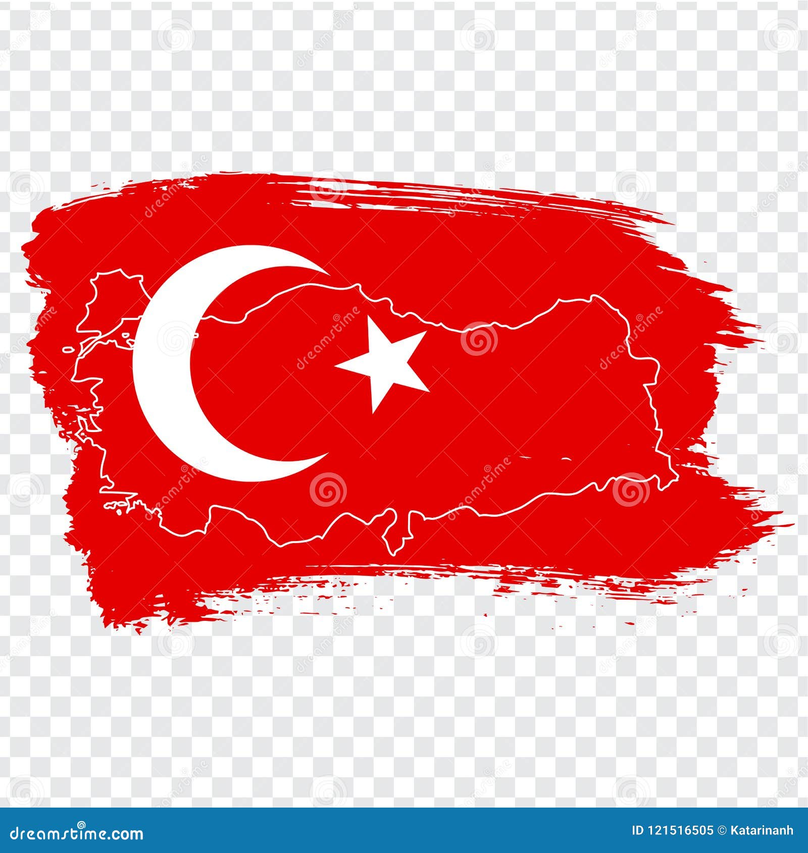 Flag of Turkey from Brush Strokes and Blank Map Turkey. High Quality ...