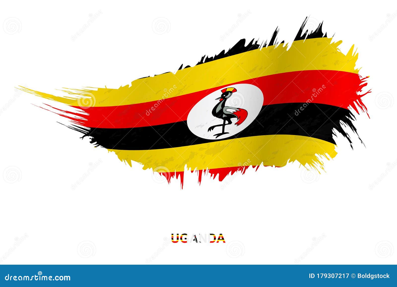 uganda flag waving clipart