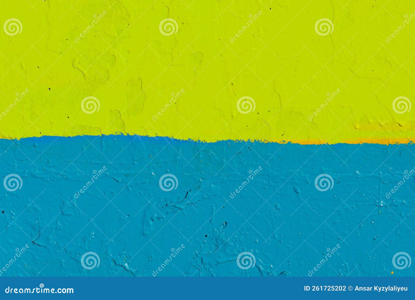 The Flag of Ukraine on the Fence. the Surface of the Concrete Fence is