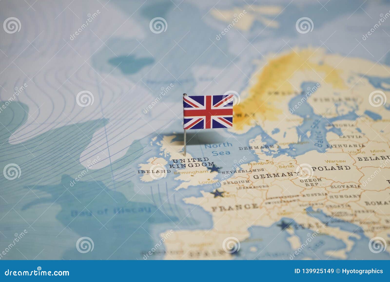 The Flag of United Kingdom, UK in the World Map Stock Image - Image of