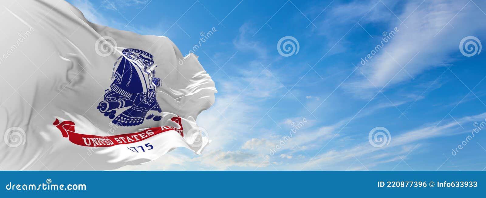 Flag of United States Army Waving in the Wind. USA National Defence ...