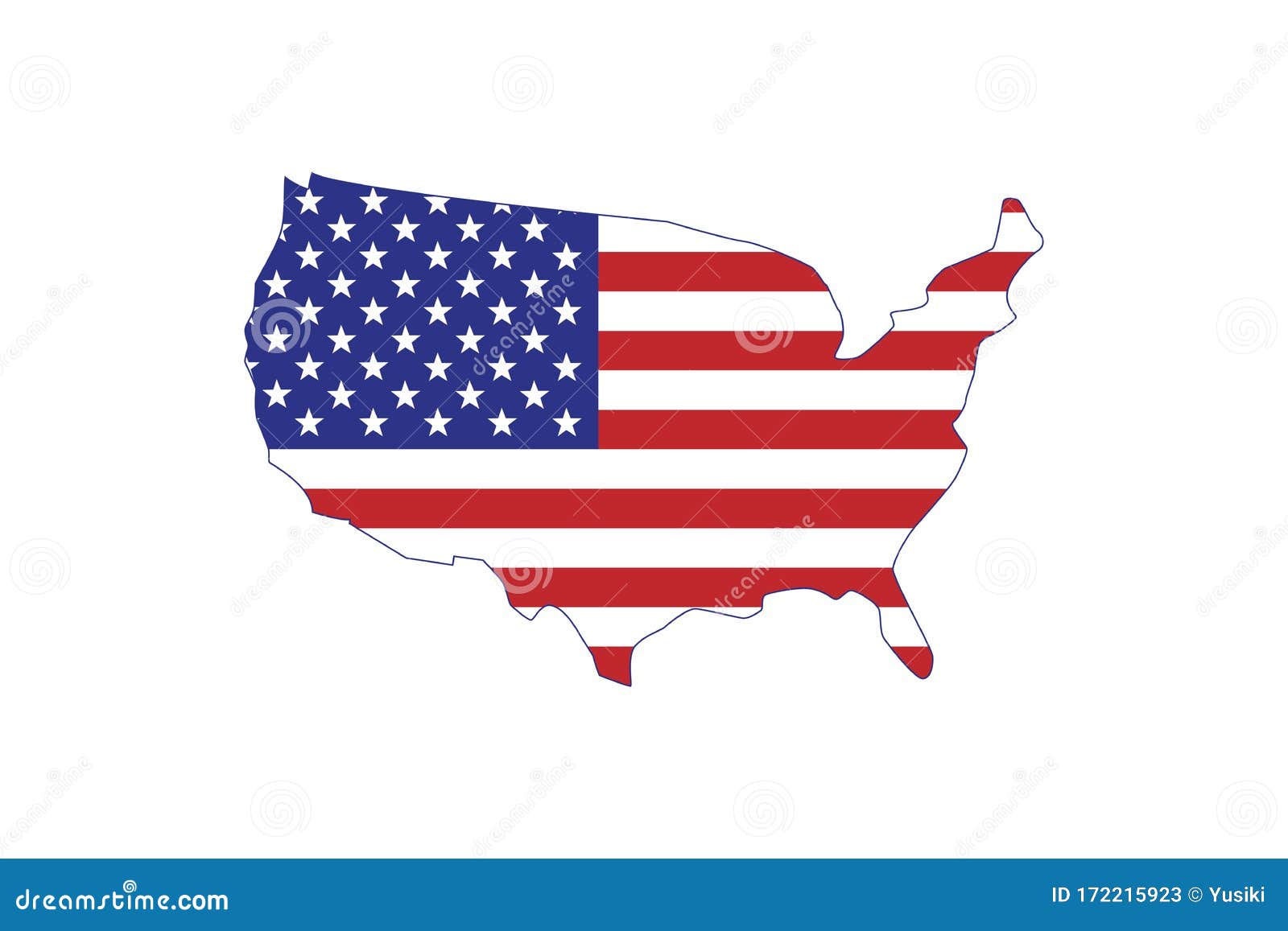 Download Outline Map Of The United States Of America. Silhouette Of ...