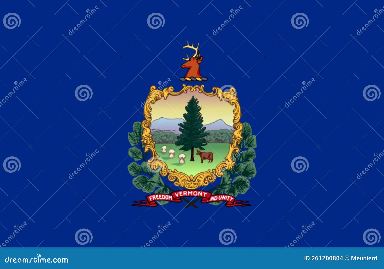 Glossy Glass Flag of Vermont April 17, 1923 Stock Illustration Illustration of flag, adopted