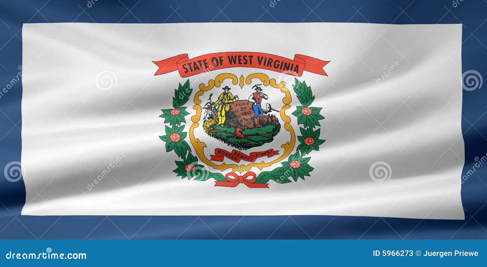 Flag of West Virginia stock illustration. Illustration of democracy 5966273