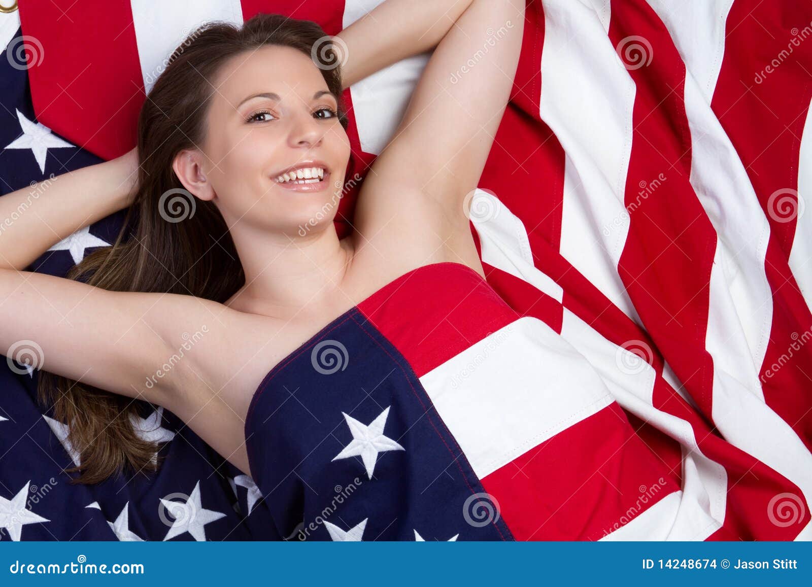 Flag Woman stock photo. Image of playful, girls 14248674