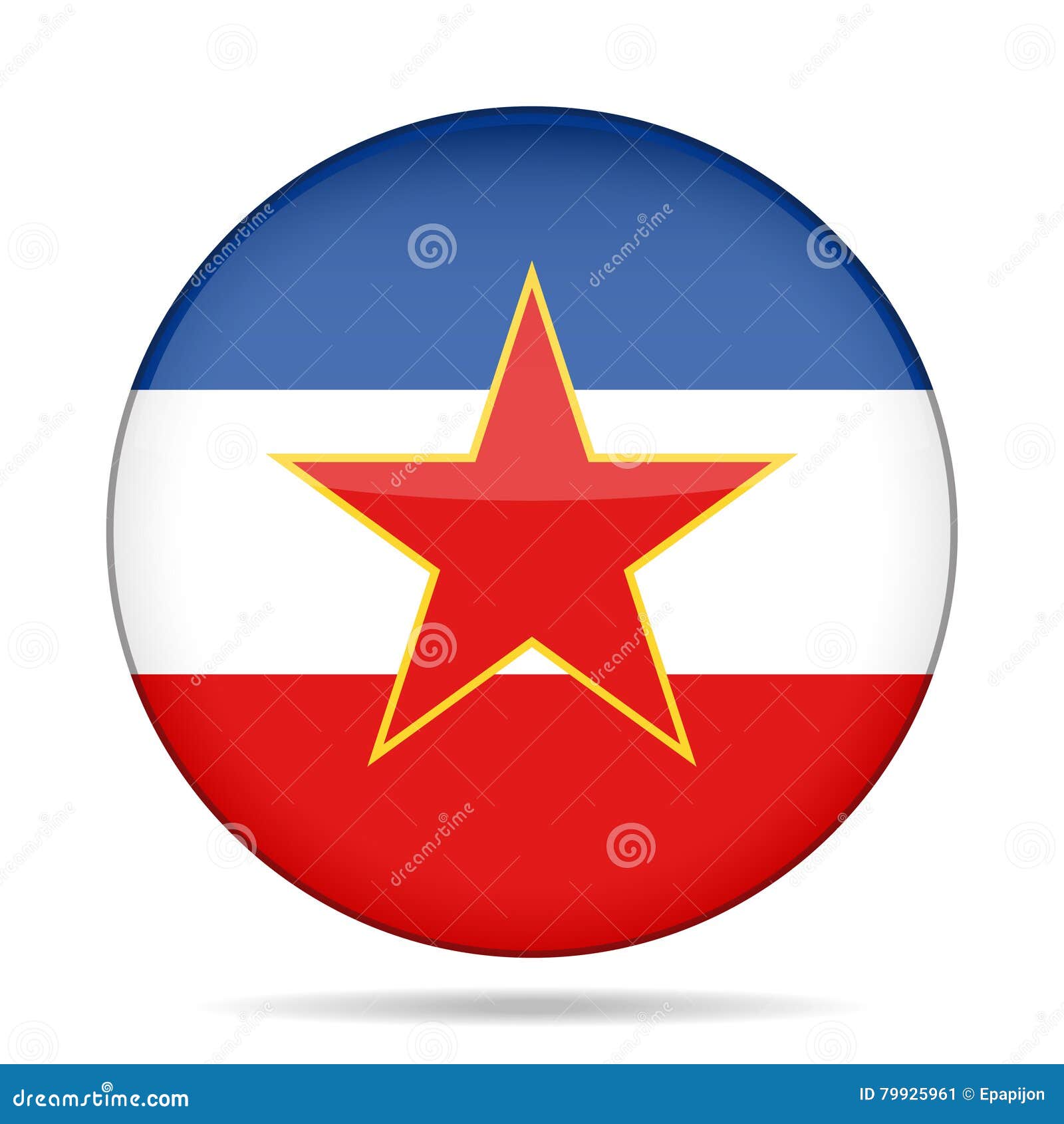 Download Flag Of Yugoslavia. Shiny Round Button. Stock Vector ...