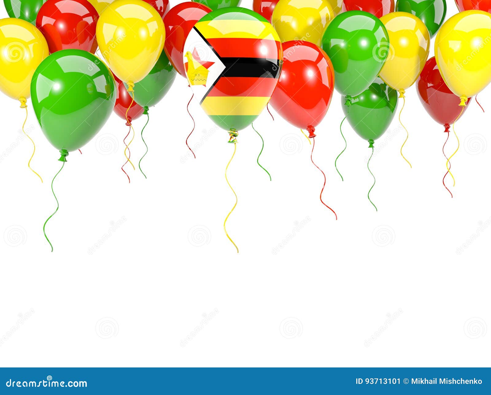 Flag of Zimbabwe on Balloons Stock Illustration Illustration of