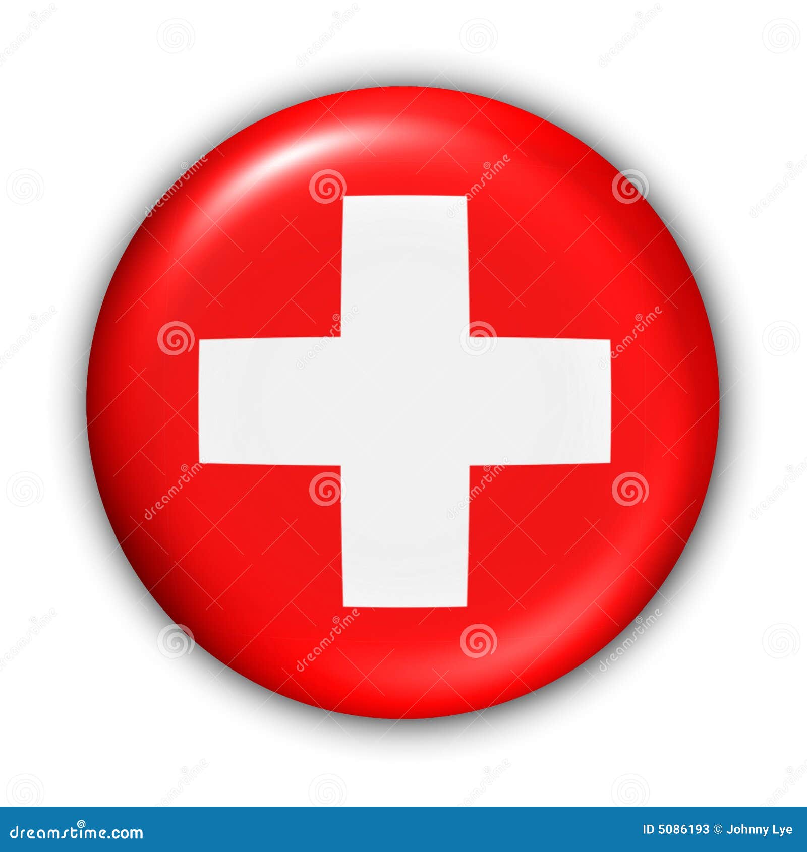 Flaga Szwajcarii. Button śliwek Europę ścieżką serii świat bandery Szwajcarii