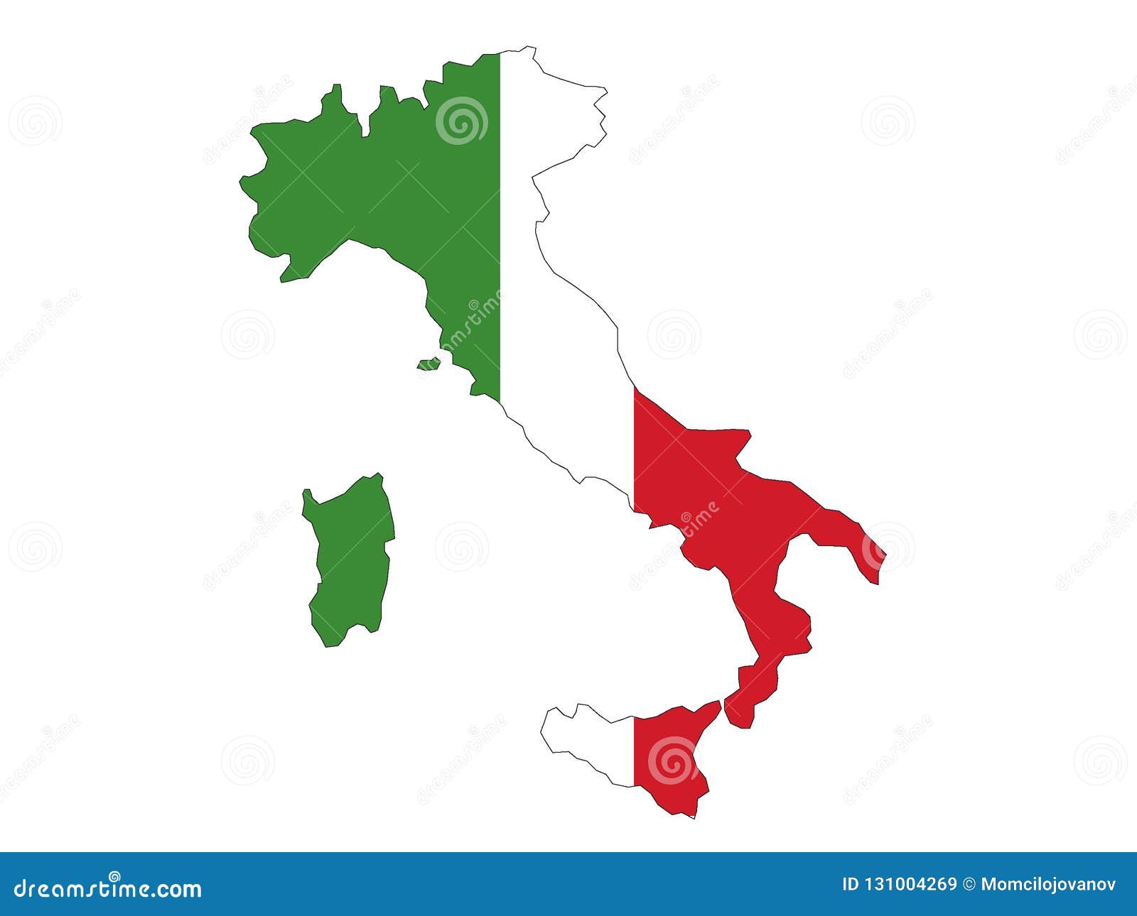 Flaggaitaly översikt. Vektorillustration av en översikt och en flagga av Italien