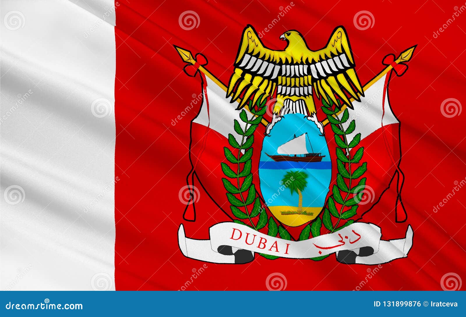 Flagge Des Emirats Von Dubai Arabische Emirate Stock Abbildung Illustration Von Emirate Emirats