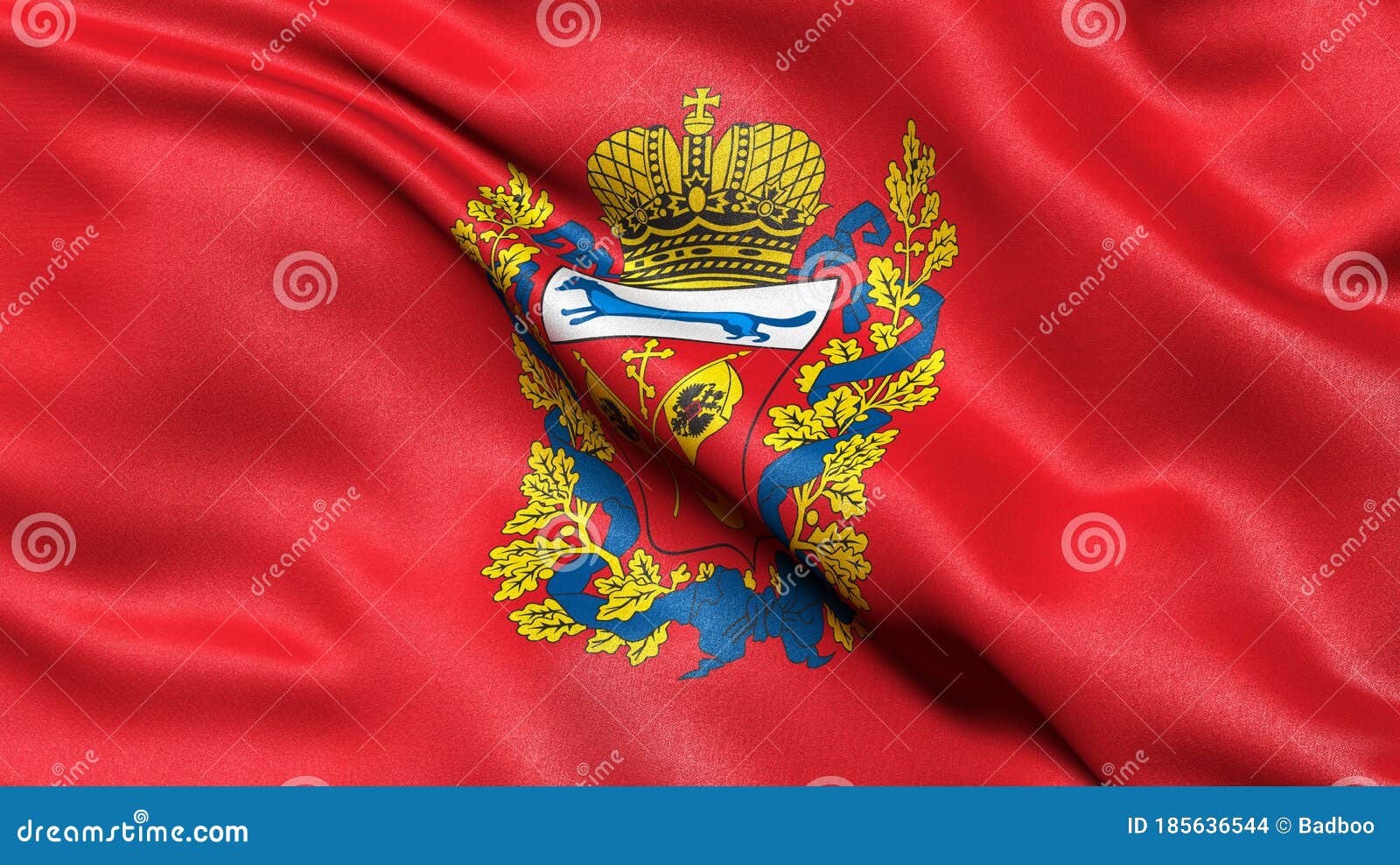 Flagge Orenburg-oblast Winken Bewegung in Die Abbildung Des Windes