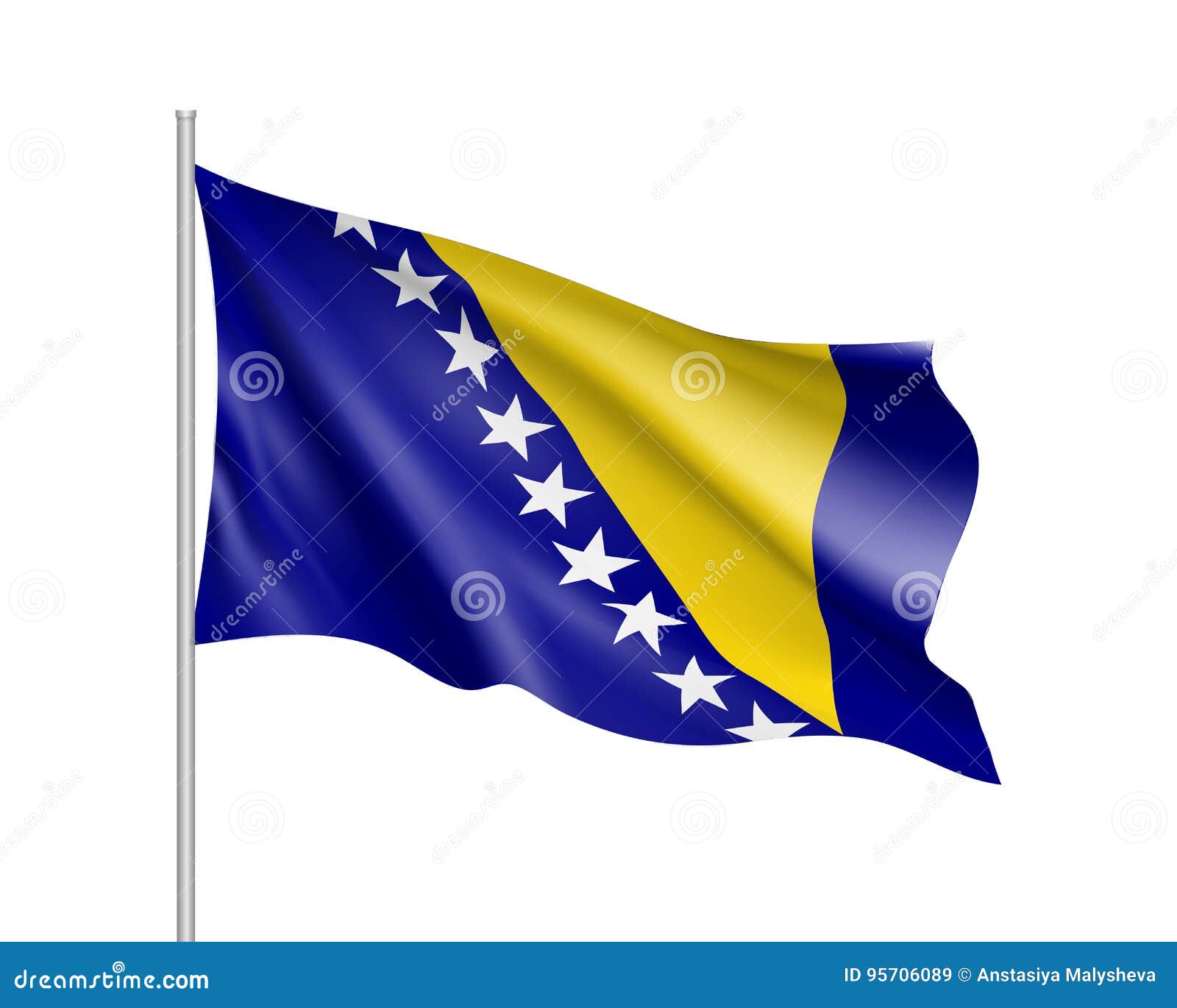 Flagge Von Bosnien Und Herzegowina Land Vektor Abbildung - Illustration von  auslegung, land: 95706089