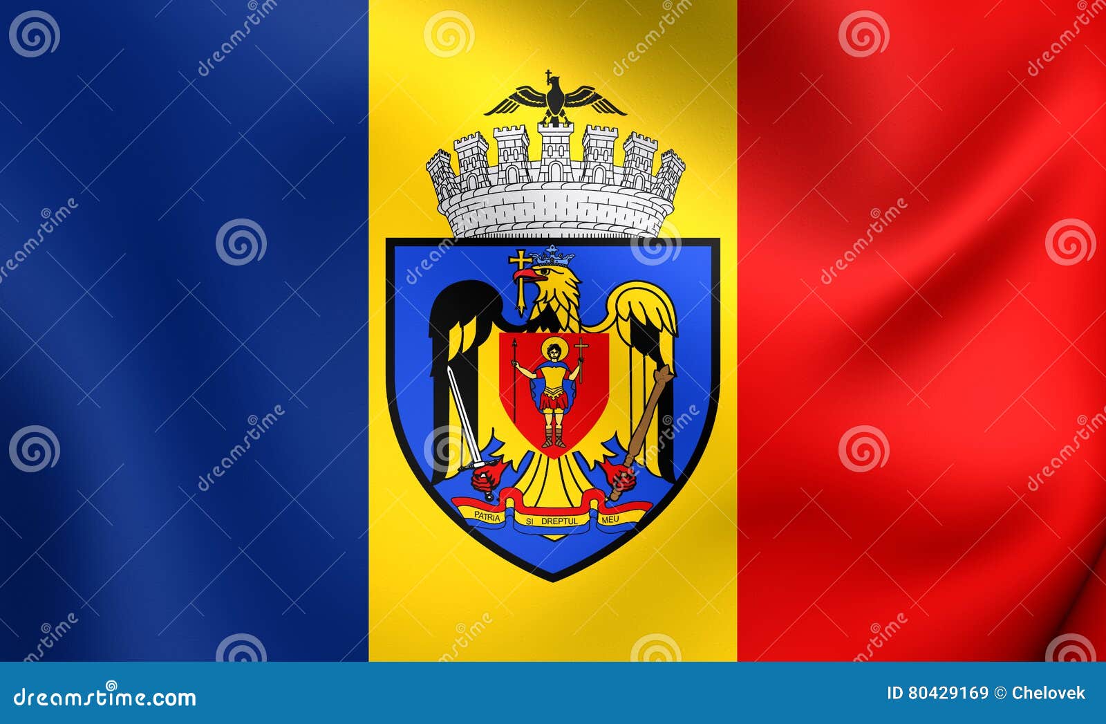 Flagge Von Bukarest, Rumänien Stock Abbildung - Illustration von mantel,  symbol: 80429169