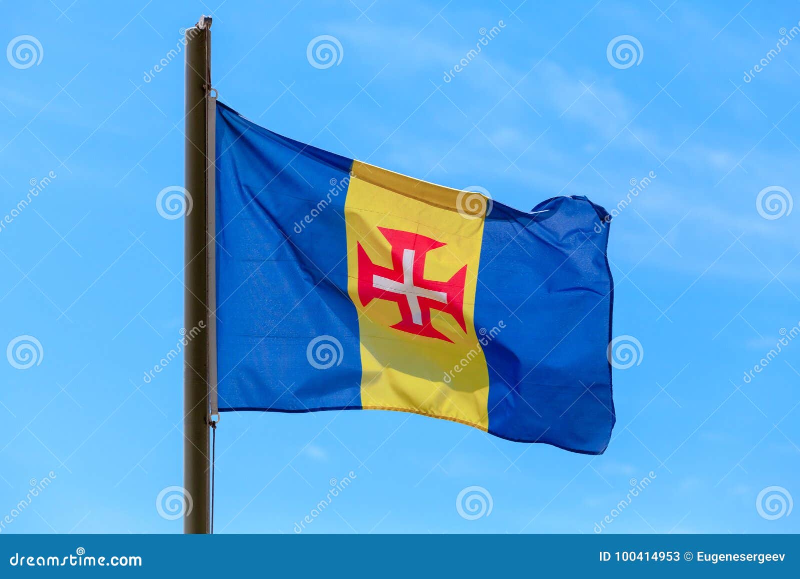 Flagge Von Madeira Archipel Stockbild Bild Von Zeichen Himmel