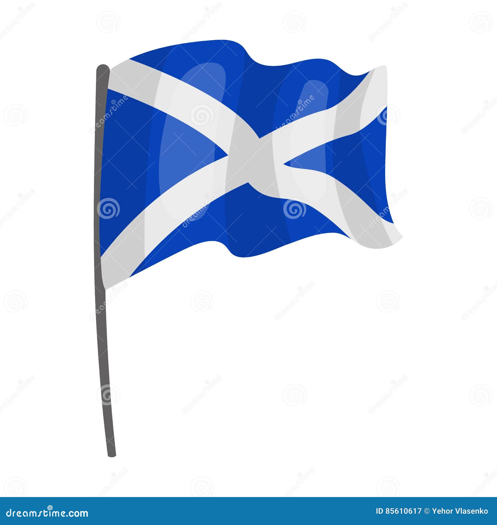 Flagge Von Schottland-Ikone in Der Karikaturart Lokalisiert Auf