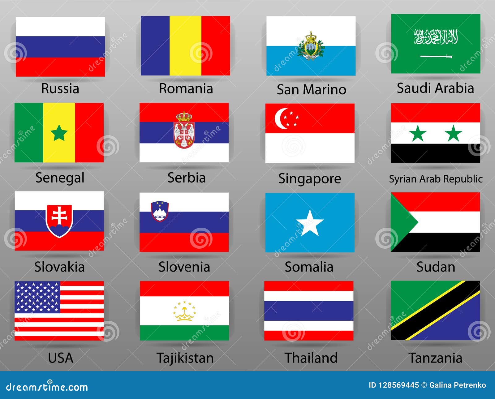 Flags of All Countries of the World Part 9 Stock Illustration
