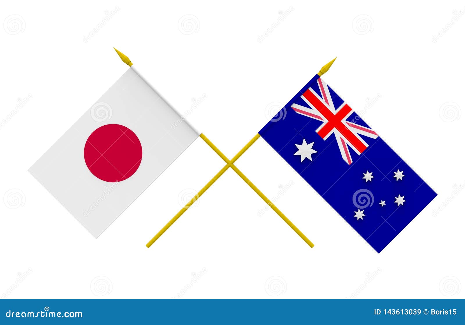 Flags, Australia and Japan stock Illustration of crossed - 143613039
