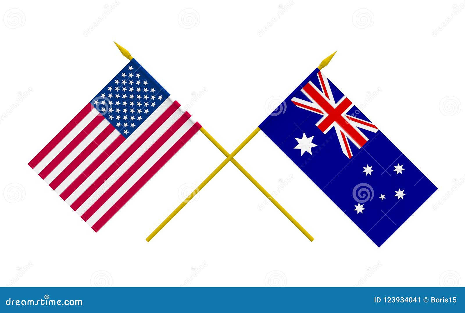 Flags, Australia and USA stock illustration. Illustration of summit