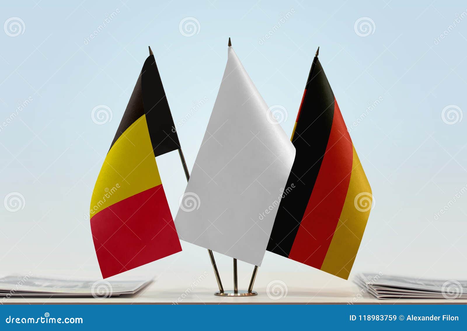 Flags of Belgium and Germany Stock Image Image of agreement, flagpole