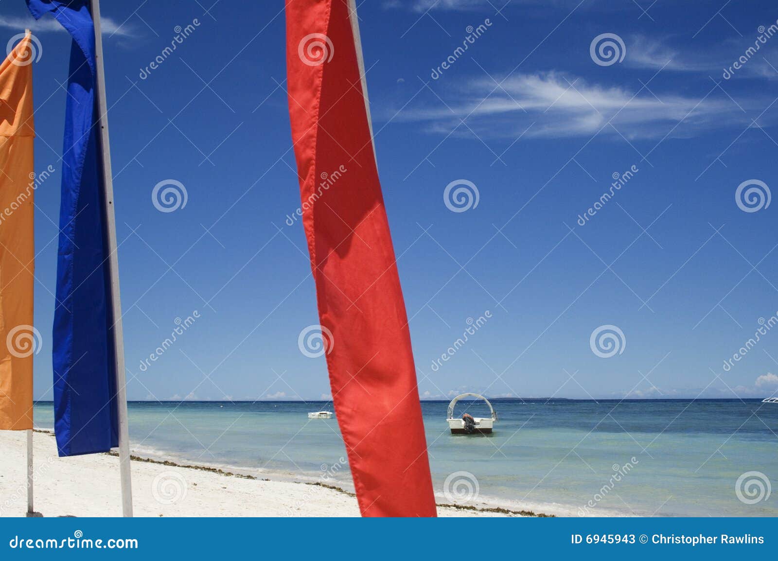 Flags and a boat stock image. Image of boat, coastal, break 6945943