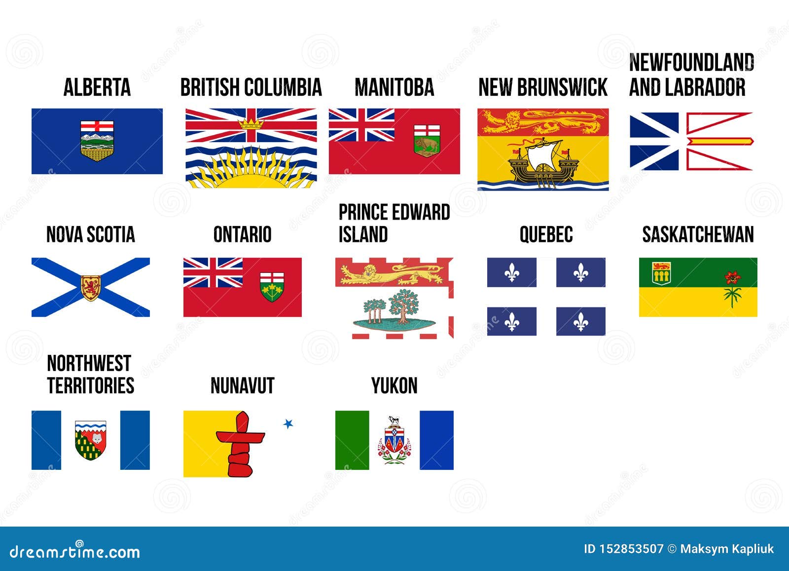 flags of canadians provinces and territories.  